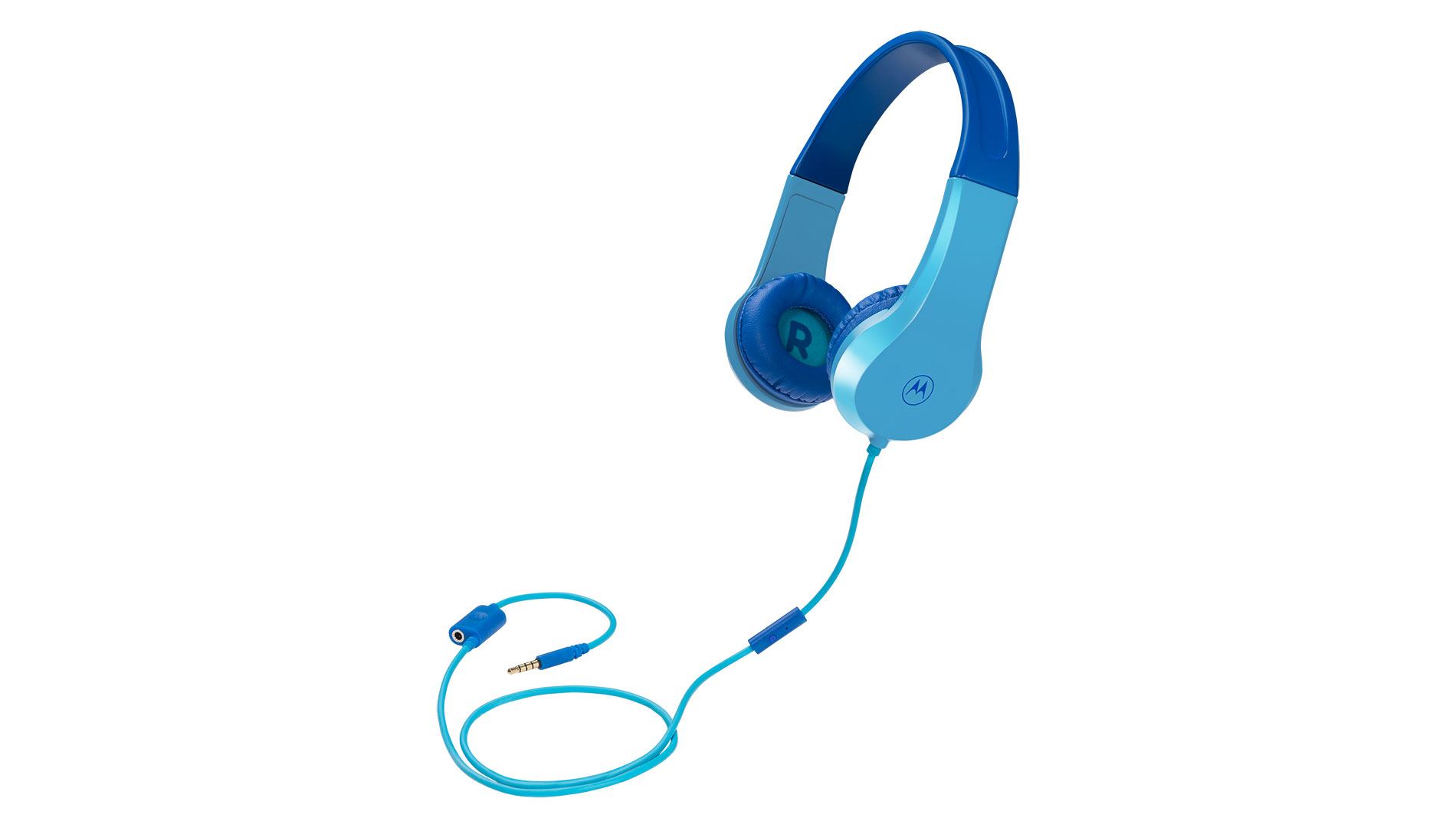 Kids over-ear headphones MOTO JR200 with 3.5mm plug in blue - Product image